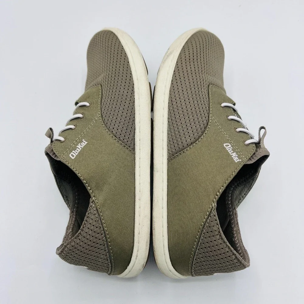 OluKai Men's Nohea Moku No Tie Boat Shoes Clay Tapa Size 40 MSRP $120